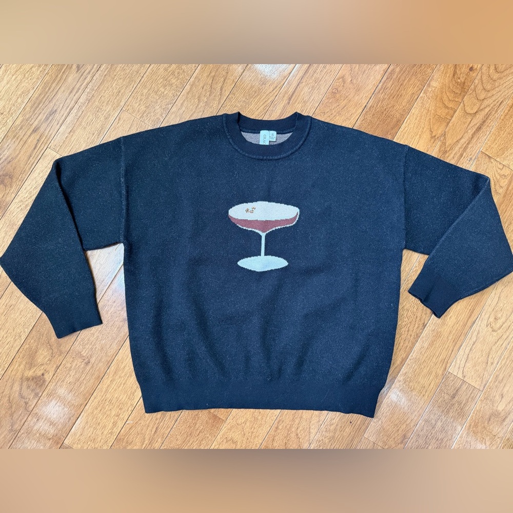 Grace + Karma Black Espresso Martini Sweater Size S
